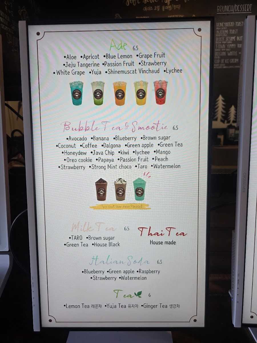 T-Town Cafe Menu - Image 1